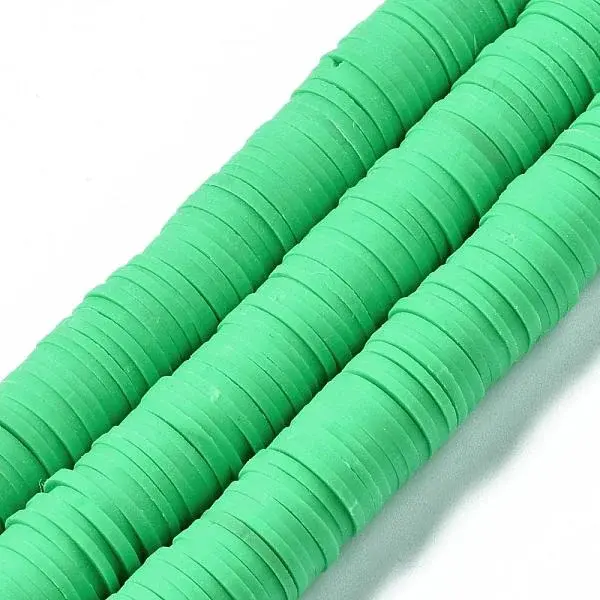Flat Round Handmade Polymer Clay Beads