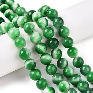 Dyed Natural White Jade Beads Strands