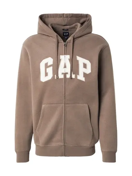 GAP Tepláková bunda  svetlohnedá / šedobiela