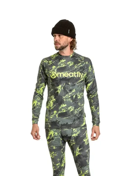 Meatfly pánské termo tričko Avery Lime Mossy | Zelená | Velikost XXL