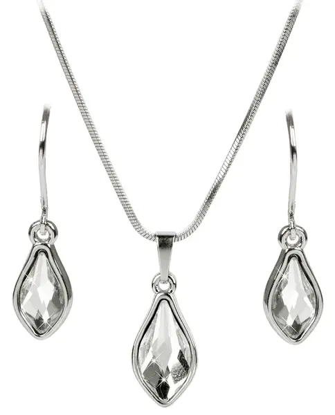 Levien Nadčasová sada náušnic a náhrdelníku Flame Crystal
