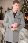 PLT8391 DEWBERRY MEN'S COAT-STRAIGHT GREY