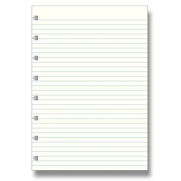 Linajkový papier náplň zápisníkov A5 Filofax Notebook
