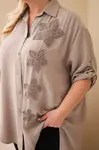 Dámská plus-size viskózová košile s výšivkou