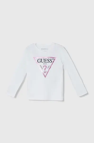 Detská bavlnená košeľa s dlhým rukávom Guess