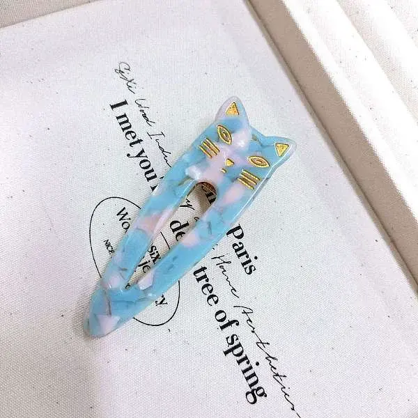 Cat Shape Cellulose Acetate(Resin) Alligator Hair Clips