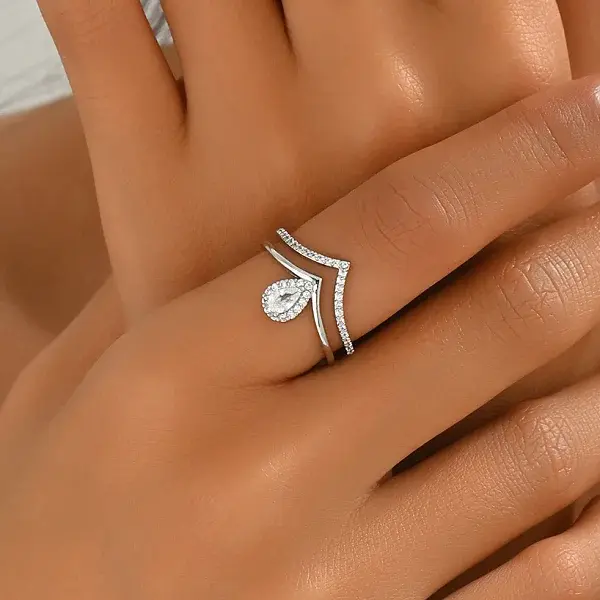 Brass Micro Pave Cubic Zirconia Adjustable Open Cuff Rings for Women