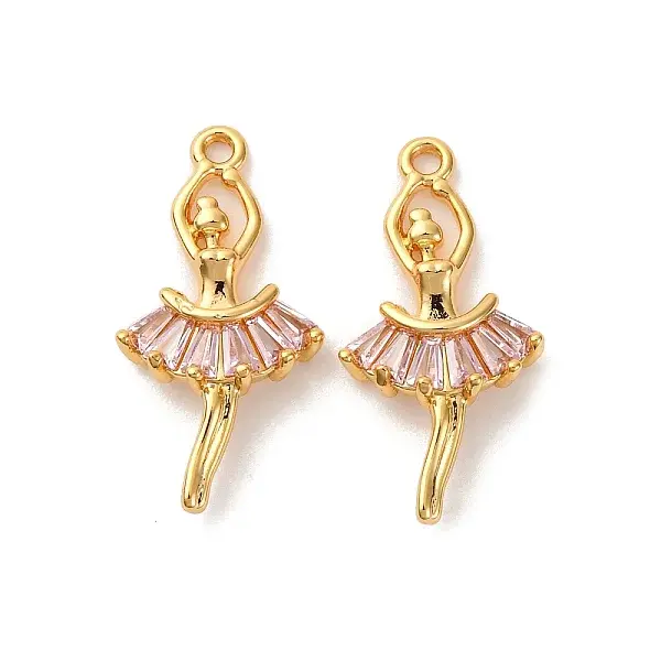 Brass Micro Pave Cubic Zirconia Pendants