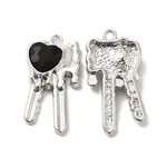 Glass Heart Key Pendants