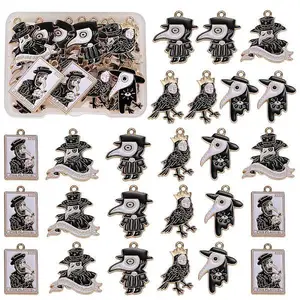 25Pcs 5 Style Alloy Enamel Pendants