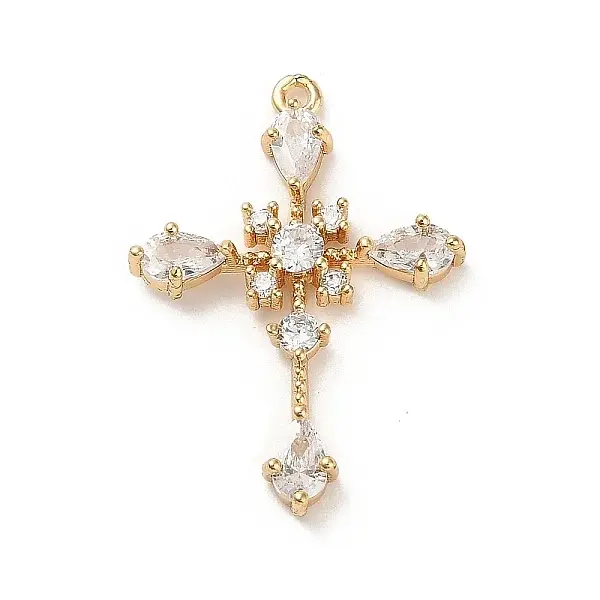 Brass Micro Pave Cubic Zirconia Pendants