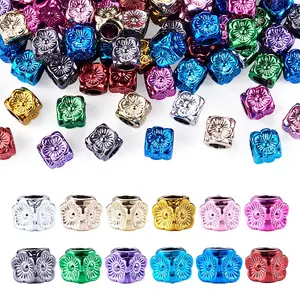 100Pcs UV Plating Opaque Acrylic European Beads