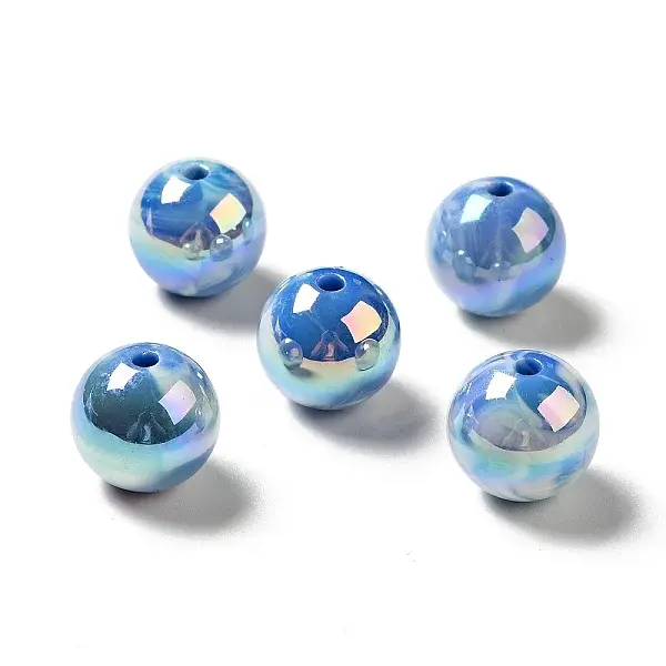 UV Plating Opaque Rainbow Iridescent Acrylic Beads