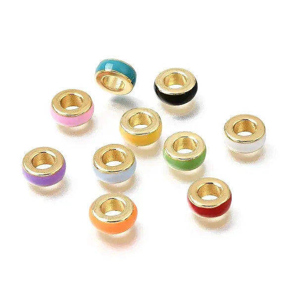 Brass Enamel European Beads