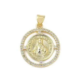 Brass Micro Pave Cubic Zirconia Pendants