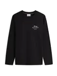 TOMMY HILFIGER Tričko 'Logo Long Sleeve'  čierna / biela