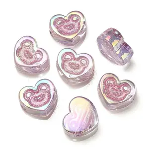 UV Plating Rainbow Iridescent Acrylic Beads