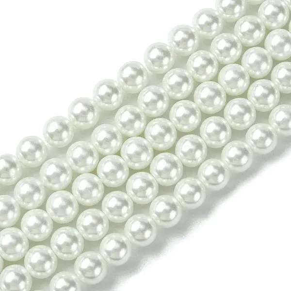 Eco-Friendly Dyed Glass Pearl Round Bead Strands