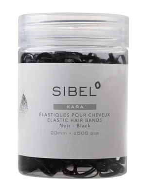 Gumičky do vlasů Sibel Kara Elastic - 20 mm, 500 ks, černé (4432959) + dárek zdarma