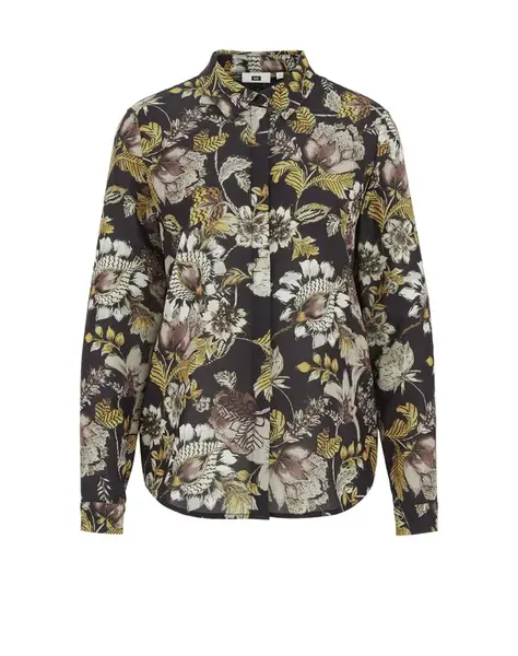 WE Fashion Blúzka  námornícka modrá / hnedá / horčicová / pastelovo zelená