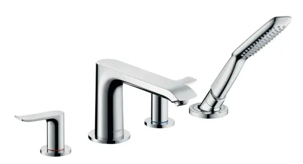 Hansgrohe Metris New - Čtyřotvorová vanová baterie na okraj vany, chrom 31442000