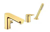 Duravit Wave - Baterie na okraj vany, 3-otvorová instalace, zlatá WA5260000034