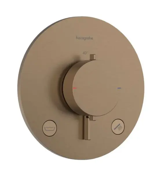 Hansgrohe Ecostat Comfort S - Termostatická baterie pod omítku, pro 2 spotřebiče, kartáčovaný bronz 33718140