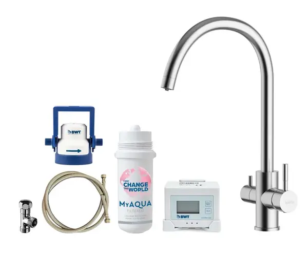 kielle Wimeo - Dřezová baterie včetně filtrace, broušená nerez 10525SFI15