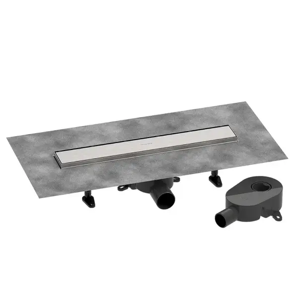 Hansgrohe RainDrain Go - Sprchový žlab 50 cm s oboustranným roštem, pro vložení dlažby, kartáčovaná nerezová ocel 56270800