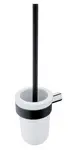 Nimco Nava - WC štětka nástěnná, s držákem, matná černá/chrom NA 28094KU-b