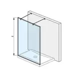 Jika Pure - Skleněná stěna pevná včetně dvou vzpěr, 120x200 cm, s úpravou Jika Perla Glass H2674200026681