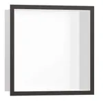 Hansgrohe XtraStoris Individual - Výklenek do stěny s designovým rámem, 30x30x10 cm, matná bílá/kartáčovaný černý chrom 56099340