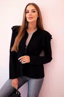 Kesi Dámský přehoz s volánky a stojáčkem černý