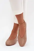 Boto Dámske baleríny z eko kože Na plochej podrážke Béžové Olyssia