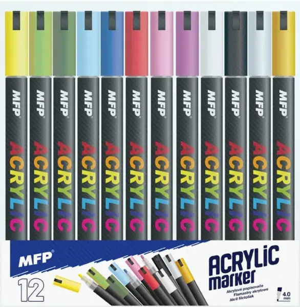 Akrylový popisovač MFP 4mm set 12ks