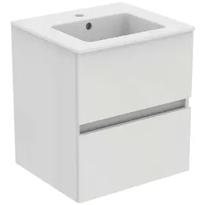 Ideal Standard Eurovit - Skrinka s umývadlom, 55x50x44 cm, 2 zásuvky, lesklá biela R0571WG