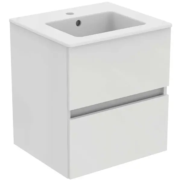 Ideal Standard Eurovit - Skrinka s umývadlom, 55x50x44 cm, 2 zásuvky, lesklá biela R0571WG