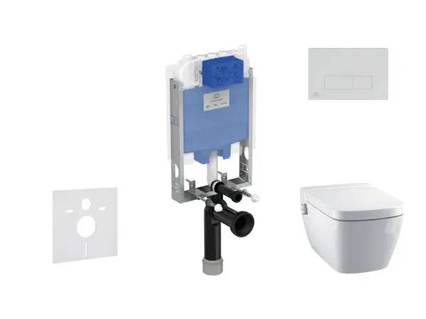 Ideal Standard ProSys - Set predstenovej inštalácie, sprchovacej toalety a sedadla TECEone, tlačidla Oleas M2, Rimless, SoftClose, chróm mat ProSys80M