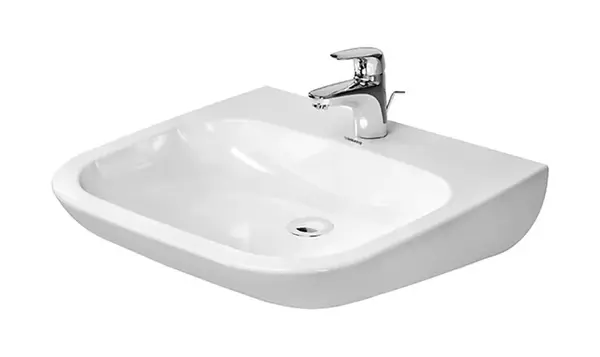 Duravit D-Code - Umývadlo Med 60x56 cm, s 1 otvorom na batériu, alpská biela 23136000002