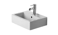 Duravit Vero - Umývadielko nábytkové, 45x35 cm, s 1 otvorom na batériu, s WonderGliss, biela 07044500271