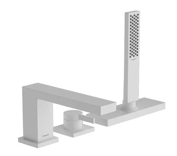 Hansgrohe Tecturis E - Batéria na okraj vane, 3-otvorová inštalácia, sBox, matná biela 73443700