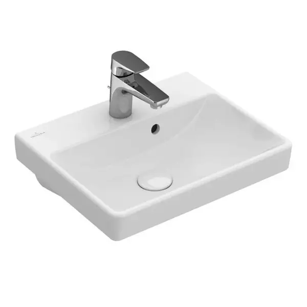 Villeroy & Boch Avento - Umývadielko 45x37 cm, s prepadom, 1 otvor na batériu, alpská biela 73584501