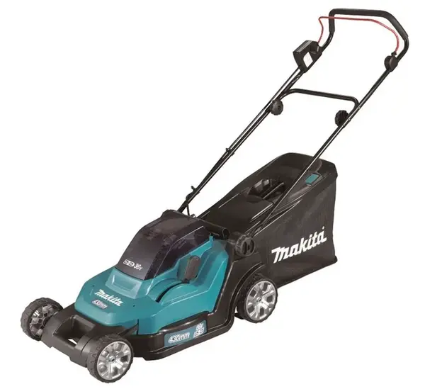 Makita Záhradná technika - 18V AKU kosačka na trávu, záber 43 cm, 2x aku Li-ion LXT 5,0 Ah, nabíjačka DLM432PT2