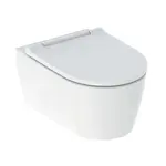 Geberit ONE - Závesné WC s doskou SoftClose, TurboFlush, matná biela/lesklý chróm 500.202.JT.1