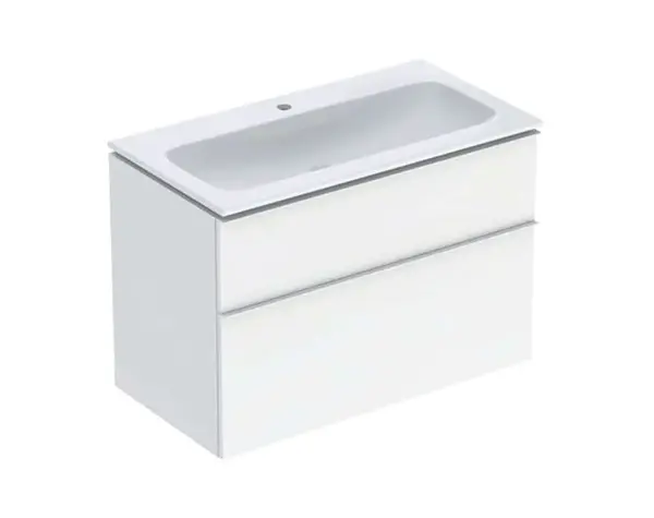 Geberit iCon - Skrinka s umývadlom, 9x5x6 cm, 2 zásuvky, lesklá biela 502.337.01.1