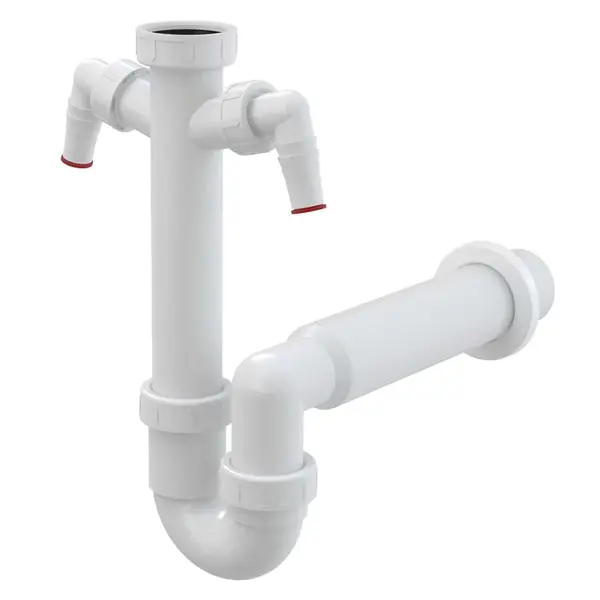 Alcadrain Sifony - Dřezový sifon, 2 přípojky A82-DN40