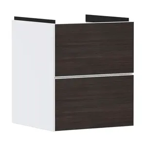 Hansgrohe Xevolos E - Umývadlová skrinka 58x48x48 cm, 2 zásuvky, matná biela/tmavý dub 54172730