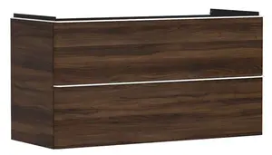 Hansgrohe Xelu Q - Umývadlová skrinka, 63x118x50 cm, 2 zásuvky, tmavý orech/matná biela 54038700