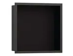 Hansgrohe XtraStoris Individual - Výklenok do steny s designovým rámom, 30x30x10 cm, matná čierna/kefovaný čierny chróm 56098340