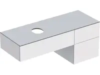 Geberit VariForm - Umývadlová skrinka, 135x51x55 cm, 3 zásuvky a zápachový uzáver, lesklá biela/matná biela 501.189.00.1